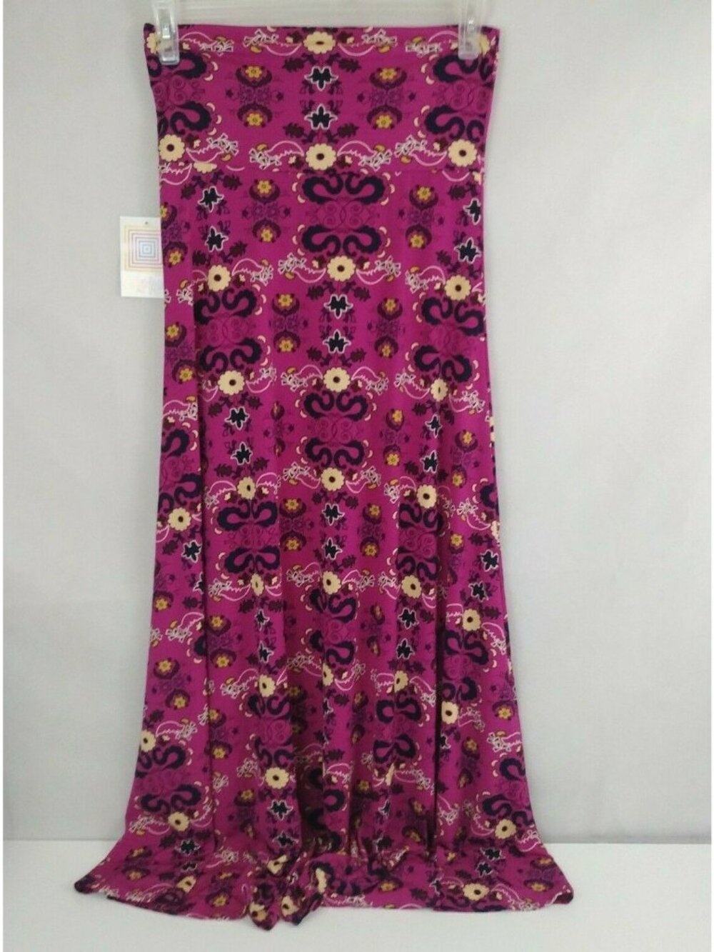 NWT Lularoe Maxi Skirt Fuschia With Floral Design Size Small